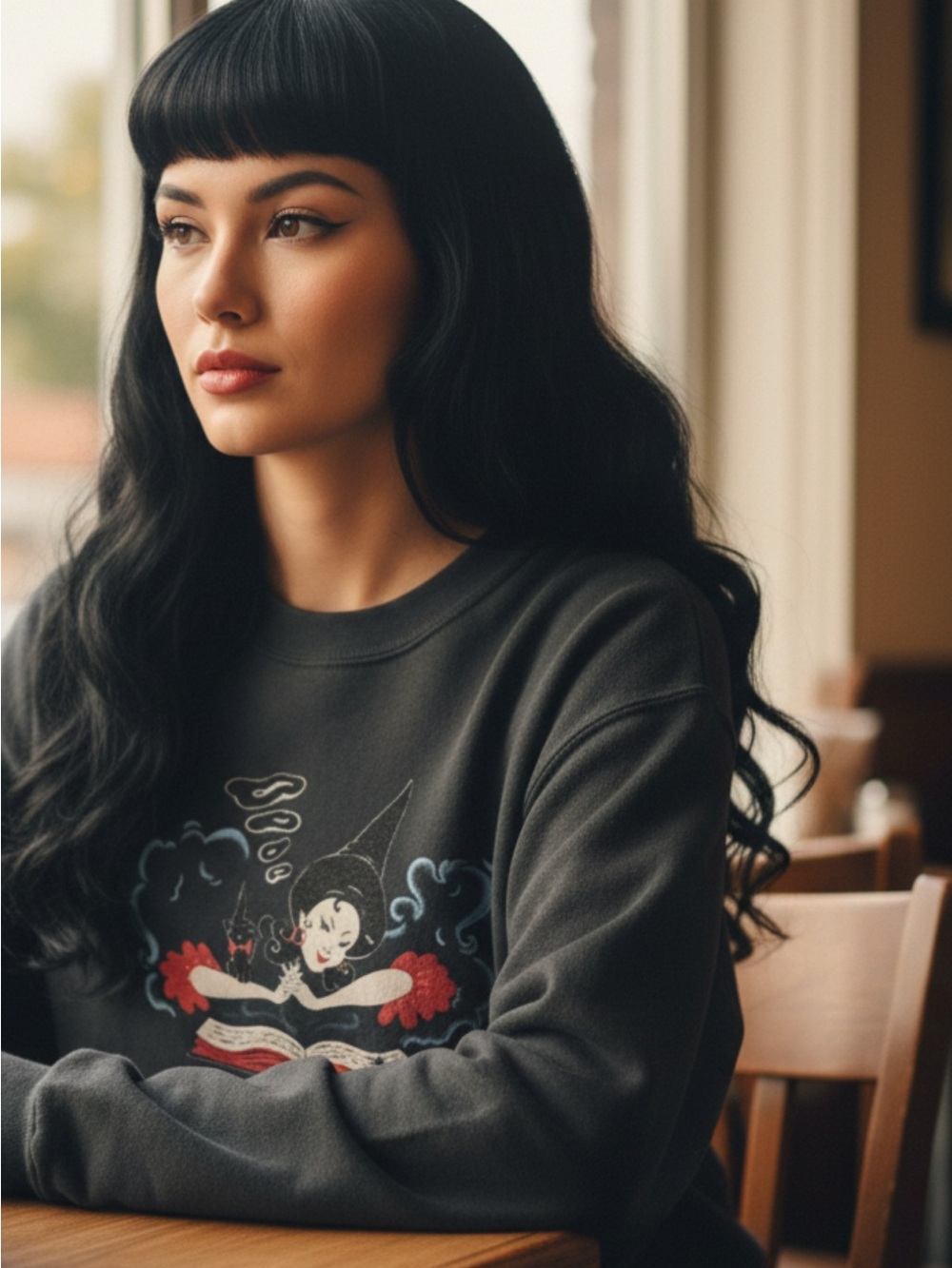 Mischief Made Witch Bible Cropped Sweatshirt, Black, Small, EUC 🧙‍♀️📖